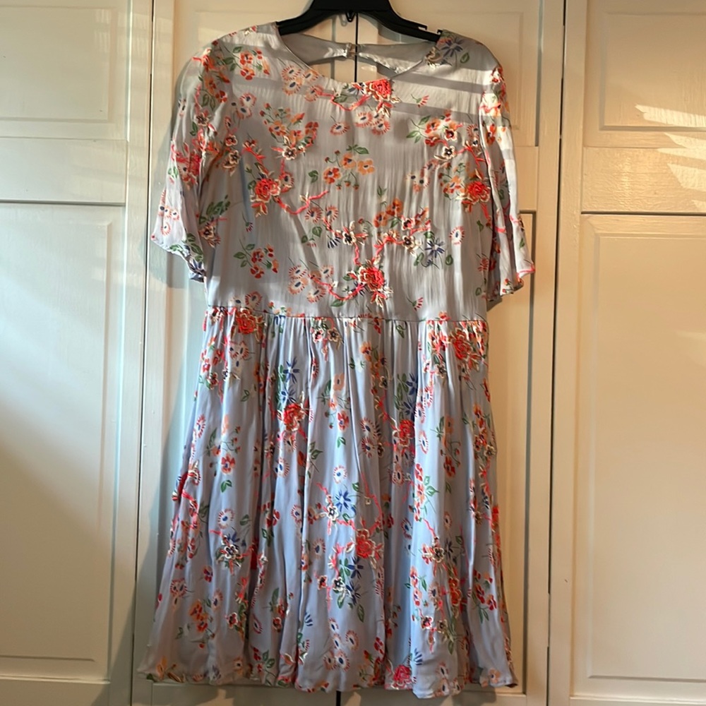 ASOS Blue Floral Embroidered Dress